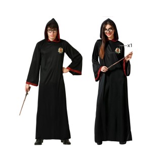 Costume mixte robe magicien bordeaux/noir