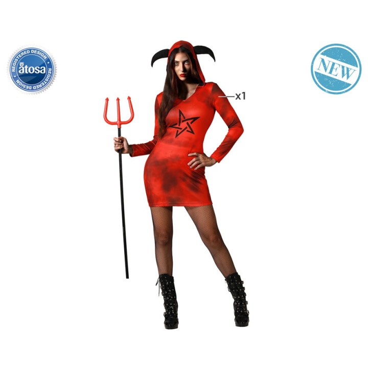 Costume femme démon robe rouge étoile