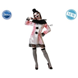Costume femme clown robe blanche