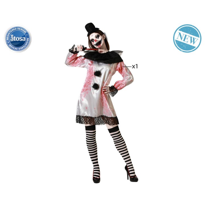 Costume femme clown robe blanche