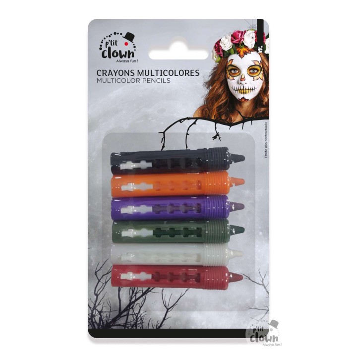 Crayon maquillage Halloween 6 couleurs