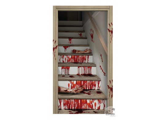 Décor de porte escalier sanglant