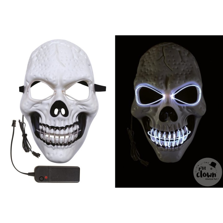 Masque adulte rigide squelette lumineux