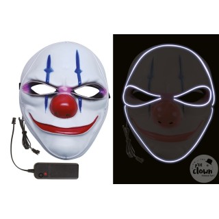 Masque adulte rigide clown terrifiant lumineux