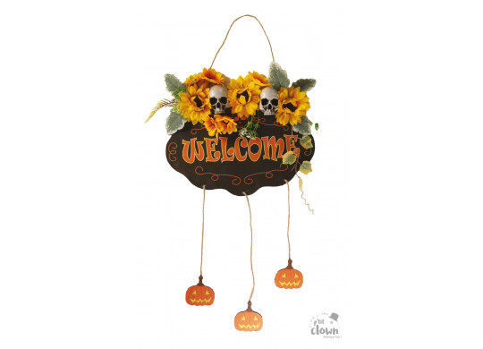 Plaque porte Welcome orange