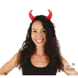 Serre tête corne diable rouge