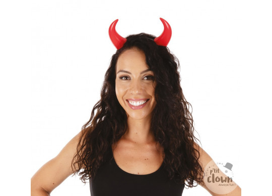 Serre tête corne diable rouge