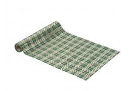 Chemin de table tissu carreaux vert/or