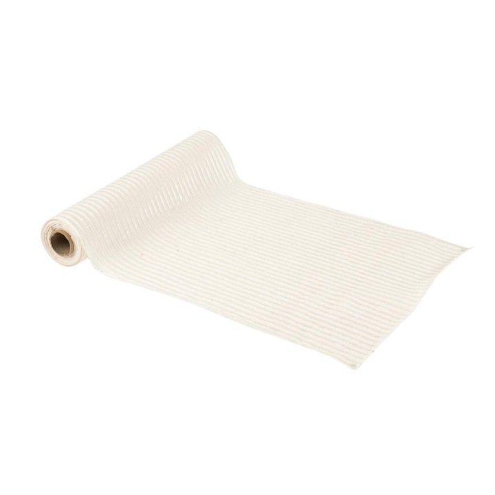 Chemin de table velours cotelé blanc scintillant