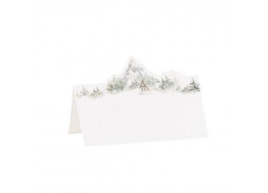8 Marque-place Joyeux Noël paysage enneigé