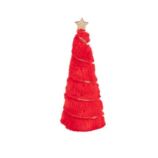 Sapin moumoutte rouge liseré or 17,5cm