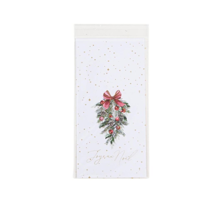Sachet cello Joyeux Noël Christmas time x10