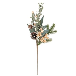Branche feuillage/baie or/pomme de pin
