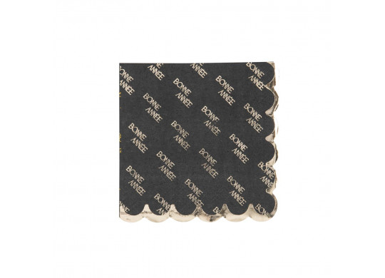 20 Serviettes cocktail noires bonne année or