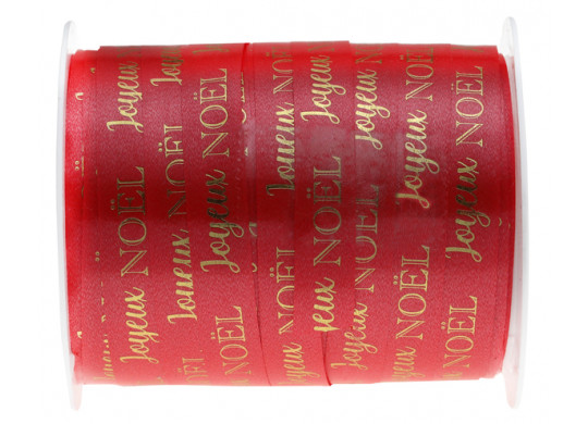 Bolduc rouge Joyeux Noël or