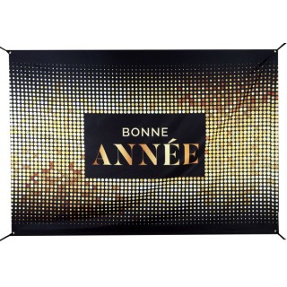 Toile de fond Bonne année golden noir pois or