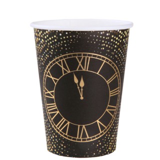 10 Gobelets Bonne année golden noir pois or