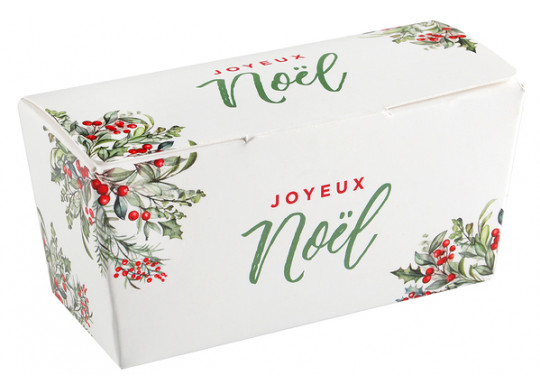 Ballotin chocolat Joyeux Noël houx x5