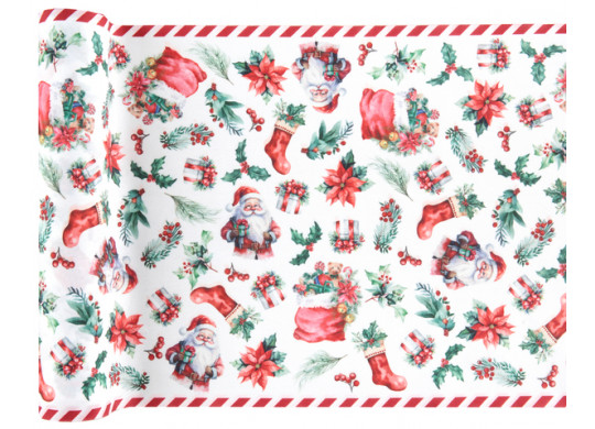 Chemin de table popeline Père Noël