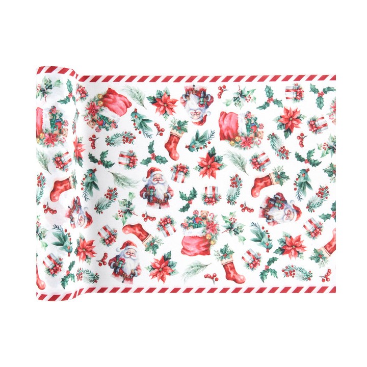 Chemin de table popeline Père Noël