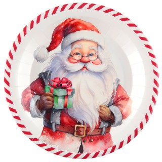 10 Assiettes blanches Père Noël