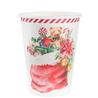 10 Gobelets blancs Père Noël