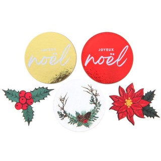 Déco a parsemer Joyeux Noël sous bois 5cms x10