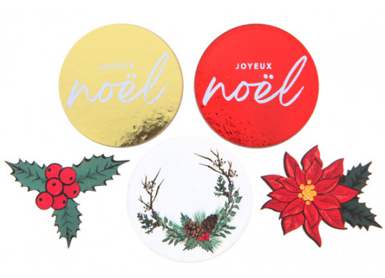 Déco a parsemer Joyeux Noël sous bois 5cms x10