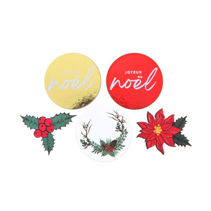 Déco a parsemer Joyeux Noël sous bois 5cms x10
