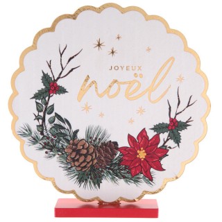 Centre de table bois Joyeux Noël sous bois