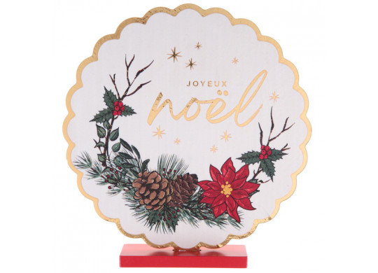 Centre de table bois Joyeux Noël sous bois