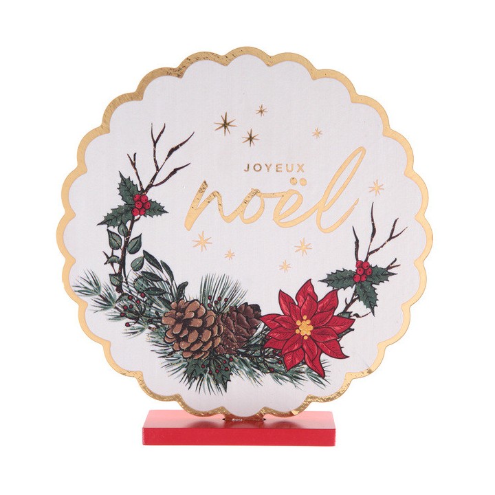 Centre de table bois Joyeux Noël sous bois
