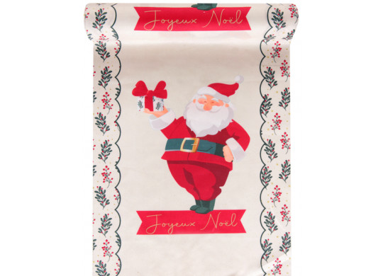 Chemin de table popeline houx de Noël