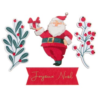 Déco a parsemer houx de Noël 5cms x10