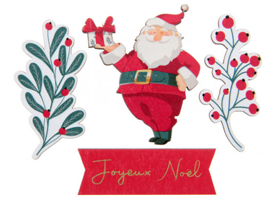 Déco a parsemer houx de Noël 5cms x10