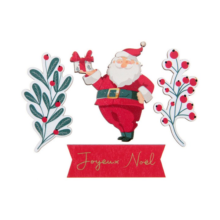 Déco a parsemer houx de Noël 5cms x10