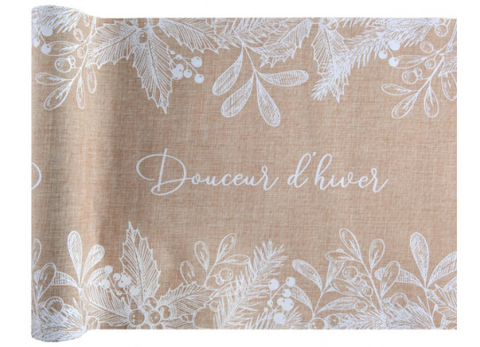 Chemin de table lin douceur d'hiver
