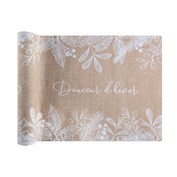 Chemin de table lin douceur d'hiver