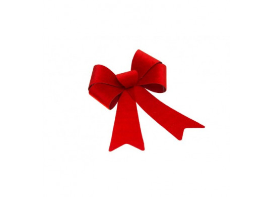 Noeud velours rouge 39cms