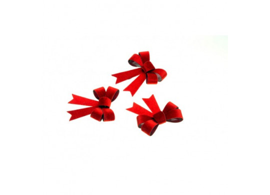 Noeud velours rouge 12cms x3