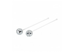 Mélangeur cocktail boule a facettes argent x2