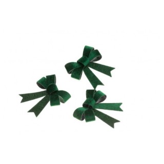 Noeud velours vert foncé 12cms x3