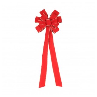 Noeud cimier velours rouge 78cms