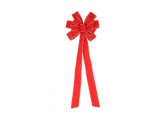 Noeud cimier velours rouge 78cms