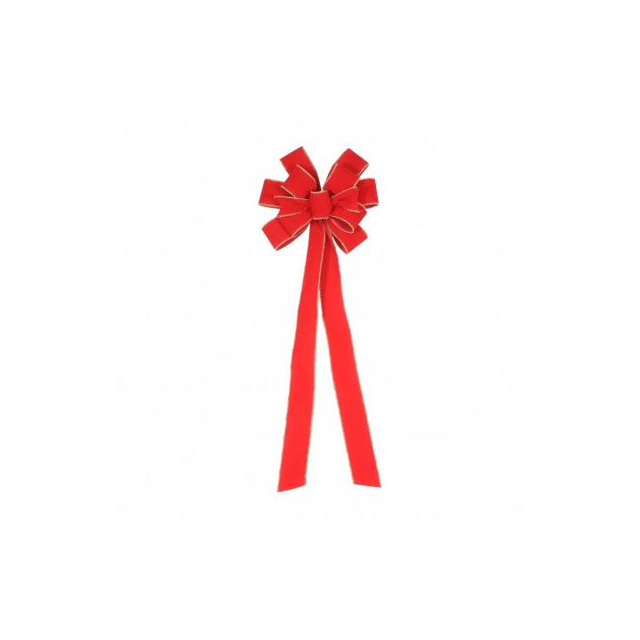 Noeud cimier velours rouge 78cms