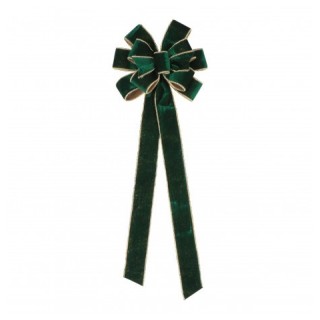 Noeud cimier velours vert 78cms