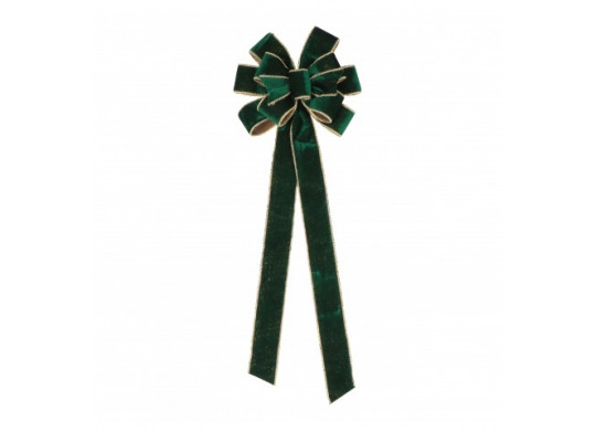 Noeud cimier velours vert 78cms