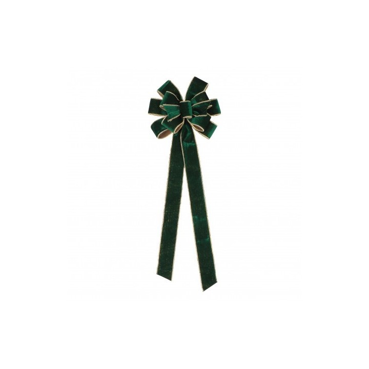 Noeud cimier velours vert 78cms