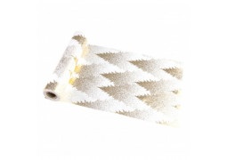 Chemin de table velours blanc sapin or