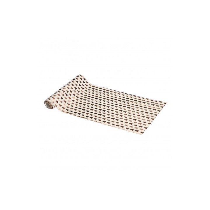 Chemin de table tissu sapin metal or/cuivre